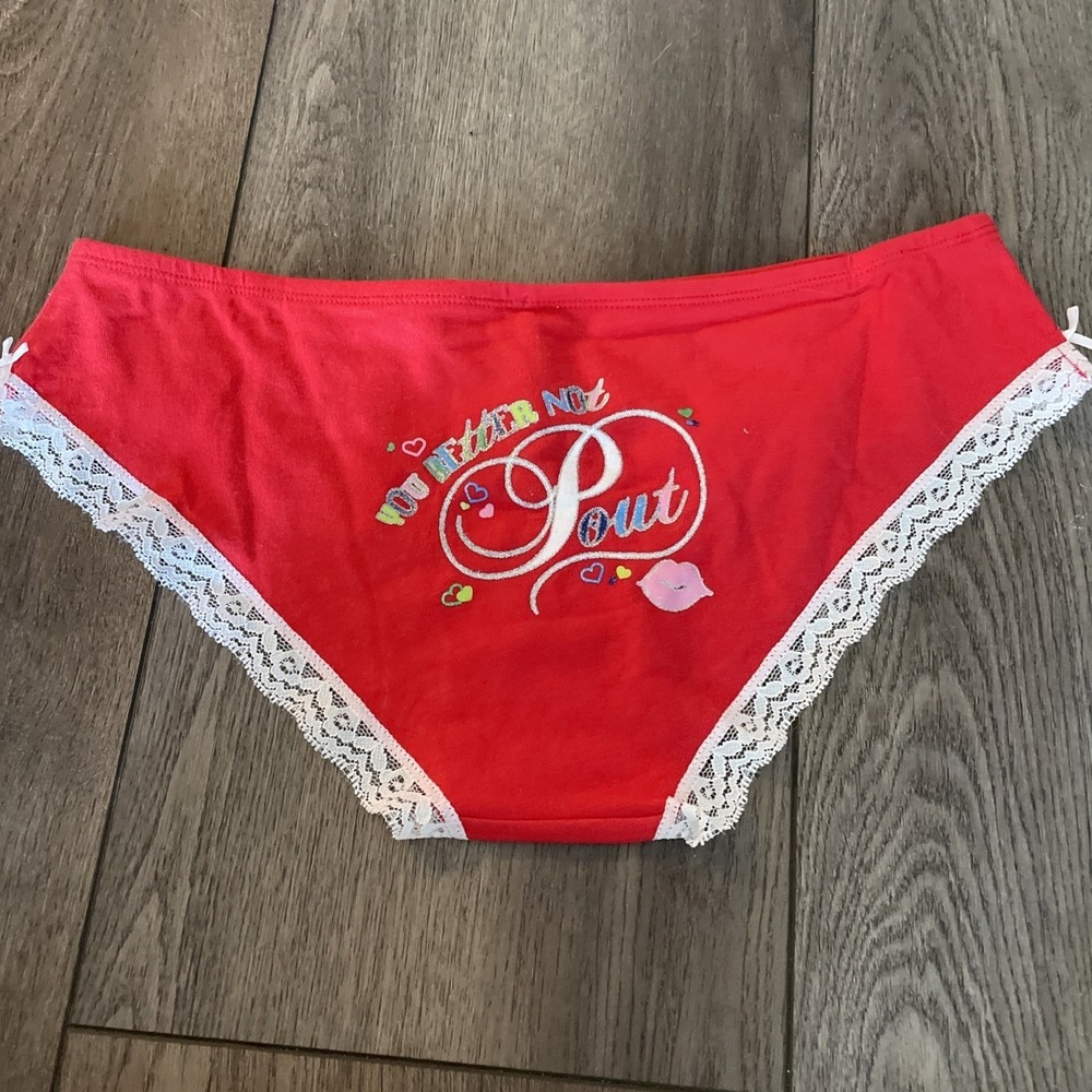 Vintage‎ Pout Victoria's secret panties You Better Not Pout Gliter Hipster M